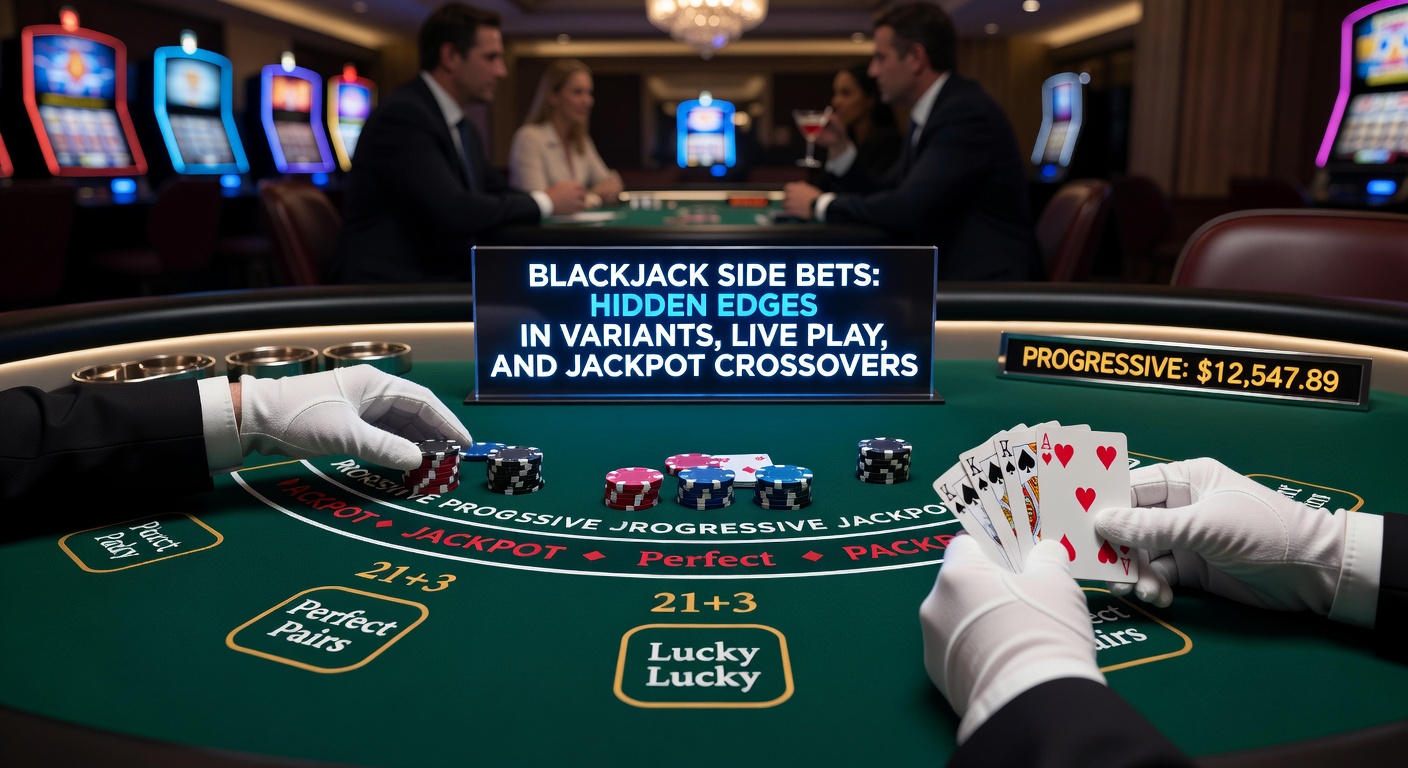 Live-Blackjack-Stream mit Side-Bet-Aktivierungen und progressivem Jackpot-Zähler